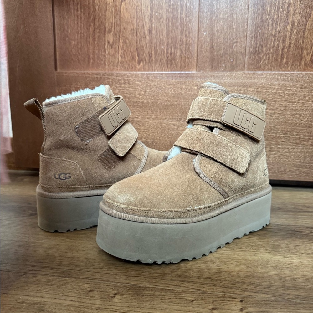 UGG Chestnut Velcro Platform Boots